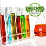 25 Clear Plastic Test Tubes with Cork Stoppers