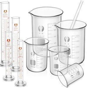 10-Piece Glass Measuring Set with Stirring Rods