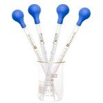 4-Pack Graduated Glass Pipettes with Rubber Caps