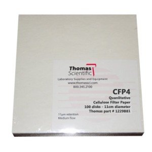 Thomas CFP4-185 Fast Flow Cellulose Filter Paper, 100 Pack