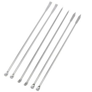 Mini Stainless Steel Lab Sampling Spoon Set (6)