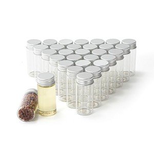 30ml Clear Glass Vials with Aluminum Caps - 30 Pack