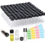 100 Pack Clear Glass Vials with Screw Caps