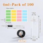 100 Pack Clear Glass Vials with Screw Caps