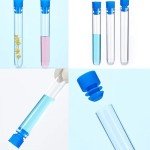100 Pack 5ML Clear Plastic Test Tubes with Caps