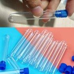 100 Pack 5ML Clear Plastic Test Tubes with Caps