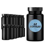 Dark Amber Plastic Pill Bottles - 12 Pack