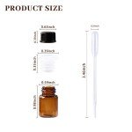 100 Pack Amber Glass Sample Bottles with Caps