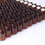 100 Pack Amber Glass Sample Bottles with Caps