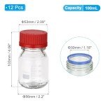 12 Pack Borosilicate Glass Storage Bottles - 100ml