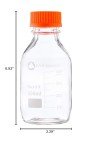 IVYX Scientific Round Borosilicate Media Bottles - 500 mL (2 Pack)