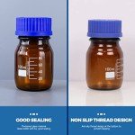 100ml Amber Glass Bottles with Caps - 3 Pack