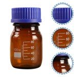 100ml Amber Glass Bottles with Caps - 3 Pack