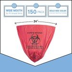 Biohazard Waste Bags - 10 Gallon, 150 Count