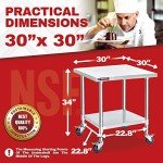 Stainless Steel Food Prep Table - 30x30 Inch