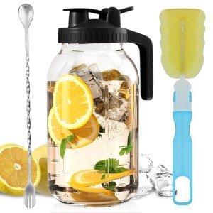 64 oz Glass Mason Jar Pitcher with Pour Spout
