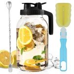 64 oz Glass Mason Jar Pitcher with Pour Spout