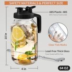 64 oz Glass Mason Jar Pitcher with Pour Spout