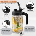 64 oz Glass Mason Jar Pitcher with Pour Spout