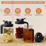 64 oz Glass Mason Jar Pitcher with Pour Spout