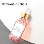4 oz Pink Dropper Bottles with Labels - 2 Pack