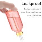 4 oz Pink Dropper Bottles with Labels - 2 Pack