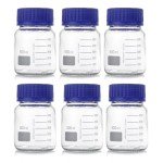 6 Pack Wide Mouth Borosilicate Reagent Bottles 500ml