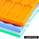 QWORK Stackable Microscope Slide Tray Set - 4 Pack