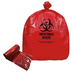 Biohazard Waste Bags - 40-45 Gallon, Red