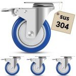 4-Inch Stainless Steel Caster Wheels with Brake
