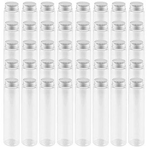 40 PCS Clear Plastic Test Tubes with Caps
