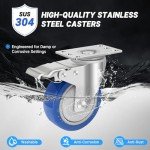 4-Inch Stainless Steel Caster Wheels with Brake