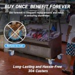 4-Inch Stainless Steel Caster Wheels with Brake