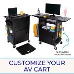 Stellar AV Cart with Locking Cabinet and Pegboard
