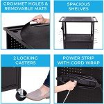 Stellar AV Cart with Locking Cabinet and Pegboard