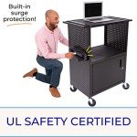 Stellar AV Cart with Locking Cabinet and Pegboard