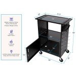Stellar AV Cart with Locking Cabinet and Pegboard