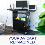 Stellar AV Cart with Locking Cabinet and Pegboard