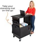 Stellar AV Cart with Locking Cabinet and Pegboard