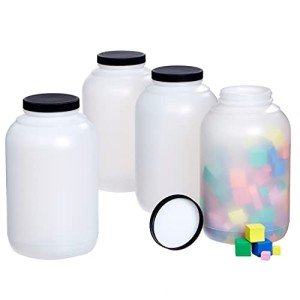 Hudson 1 Gallon Wide Mouth Plastic Jars - 4 Pack