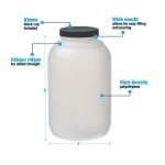 Hudson 1 Gallon Wide Mouth Plastic Jars - 4 Pack