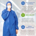 Blue Disposable Coveralls with Hood - Pack of 5