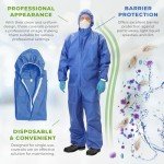 Blue Disposable Coveralls with Hood - Pack of 5