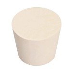 White Tapered Rubber Lab Tube Stoppers, 5 Pack