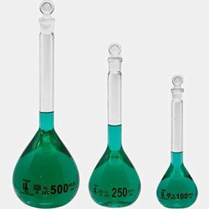 3-Piece Volumetric Flask Set - Class A, Boro Glass