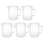 250ml Clear Plastic Measuring Cup Set - 5pcs