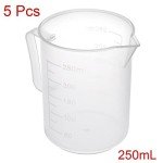 250ml Clear Plastic Measuring Cup Set - 5pcs