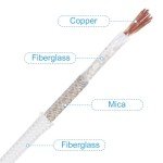 High-Temperature Mica Glass Fiber Wire, 16.4ft