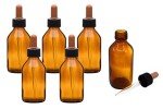 EISCO 100ml Amber Glass Dropping Bottles (6PK)