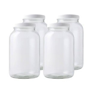FastRack 1-Gallon Wide Mouth Glass Jars - 4 Pack
